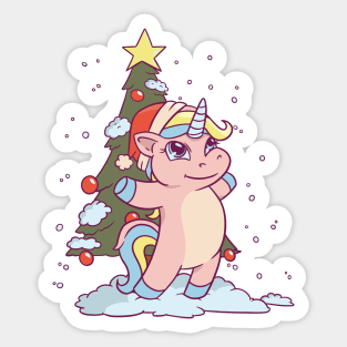 unicorn christmas, christmas unicorn, christmas, unicorn, unicorn shirt, christmas horse, horses shirt Sticker